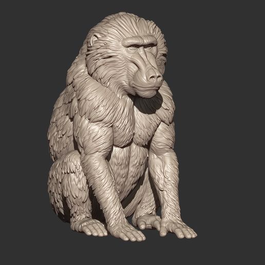 baboon monkey sculpture stl 3d printable model