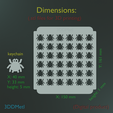 dimensions.png Sprinkle Stencil Spider Design. With keychain.