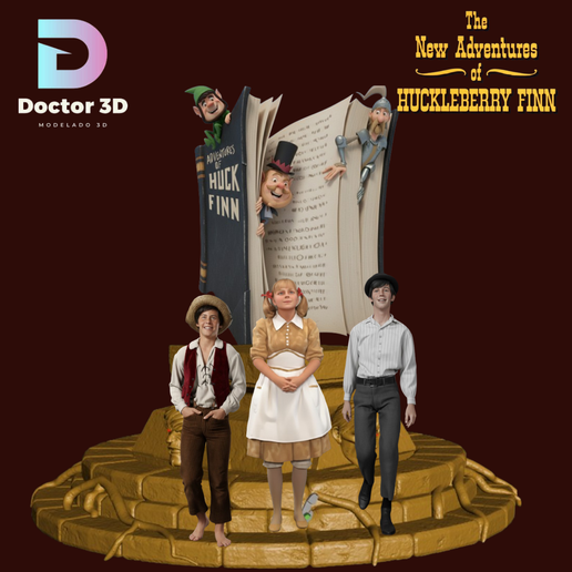 The New Adventures of Huckleberry Finn-the book-diorama