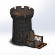 Castle_main.JPG Castle dice tower with moveable gate