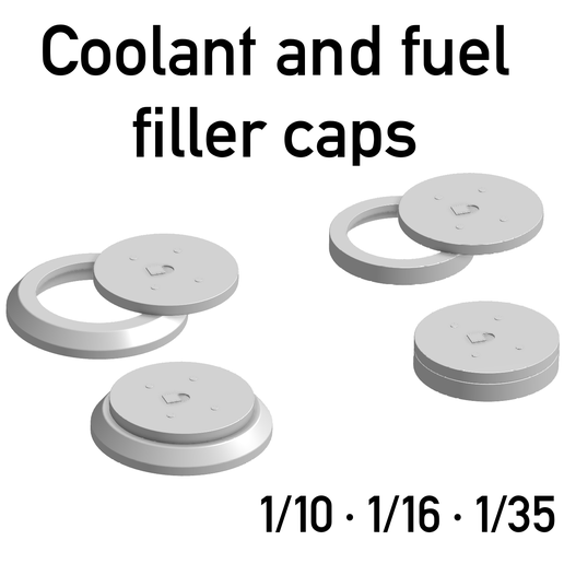 front.png Fuel and coolant filler caps for german Panther a King Tiger. 1/10, 1/16 and 1/35