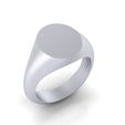 190.jpg Silver Plain Flat Top Oval Signet Band Ring