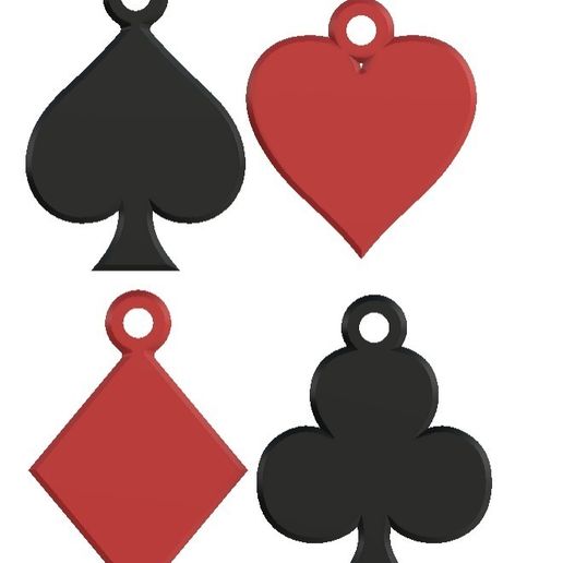 Christmas Tree Ornaments — Playing Card Suits (Spades, Hearts, Diamonds, Clubs