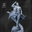 superman_Render1_clay.png SUPERMAN & KRYPTO FULL STATUE + BUST 3D PRINT