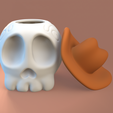 4.png Skull with Hat - Halloween