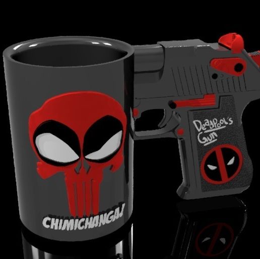 Deadpool bowl and gun - Desert eagle