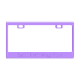 License Plate Frame one piece.stl Рамка для номерного знака самоуправляемого автомобиля