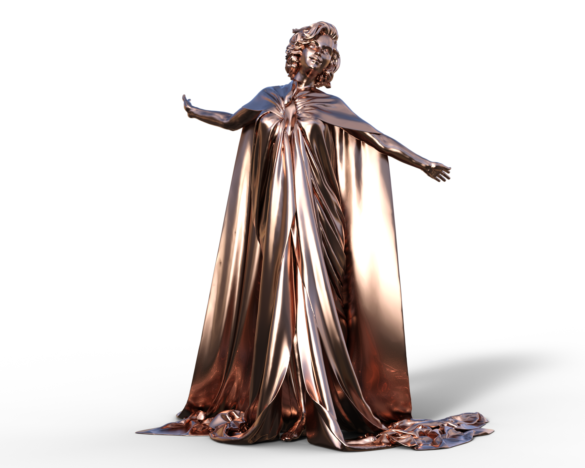 Woman-in-waving-dress-with-flying-fabric.png Descargar archivo STL Mujer con vestido ondulante con tela de vuelo • Modelo imprimible en 3D, x9st0y