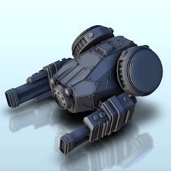 16.jpg STL file Compact dual-barrel drone 3 (+ supported version) - Vehicle aircraft SF Science-Fiction・3D printable model to download