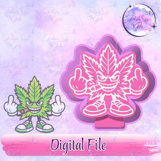 Mischievous MJ Leaf STL DIGITAL File For Freshie Housing, Silicone Mold