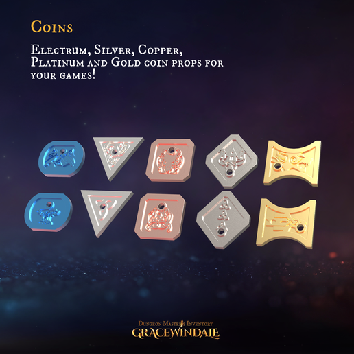 Archivo 3D gratuito DM Inventory: Coins 🎲 ・Idea de impresión 3D para ...
