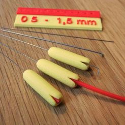 8976057011_fb00c70e8e_b.jpg Free STL file Handle for 3D print nozzle unclogging needle (and hole gauge)・3D print design to download