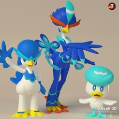 quaxly-pack-logo.jpg Файл STL Pokemon quaxly evolution pack・3D модель для печати скачать