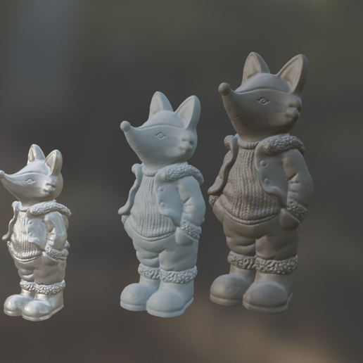 Fox in winter clothes 3D model