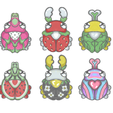 zhuki.png Tiny Flexi Summer Beetles + Broken Bottle Diorama