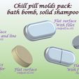 CHILLPILLIMG2.jpg CHILL PILL MOLDS PACK: BATH BOMB, SOLID SHAMPOO