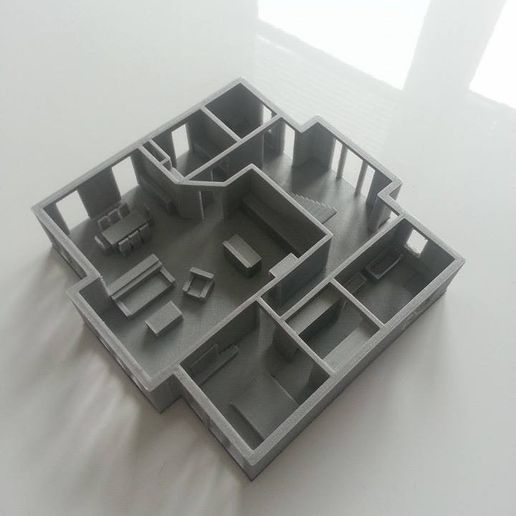 28.Labels_3D_printing_Oldenburg_architecture_models_Furnished_house.jpg Fichier STL gratuit Maison meublée・Objet pour imprimante 3D à télécharger, 28Labels