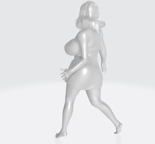 BBW in tight club dress busty (no supports!) OBJ File for Cults