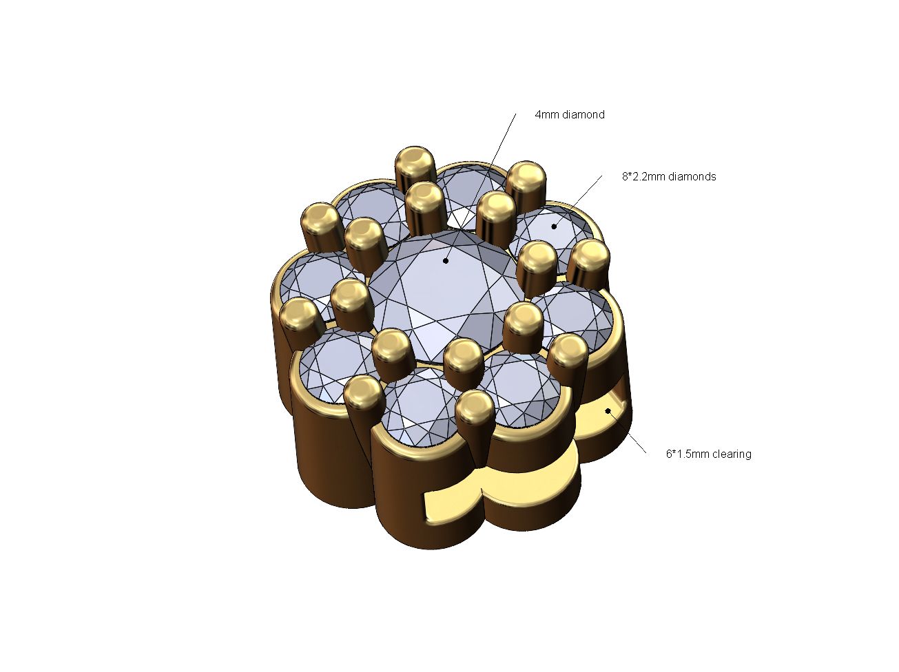 7 8*2.2mm diamonds Jf Archivo STL Pulsera de racimo de diamantes de burbuja redonda modelo de impresión 3D・Diseño imprimible en 3D para descargar, RachidSW