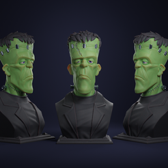 3d_printable_Bust_Frank_Stylized.png Файл STL Бусто Франкенштейн・3D модель для печати скачать