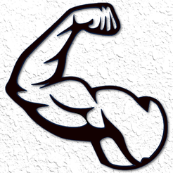 project_20230225_1512506-01.png Fichier STL bodybuilder weightlifting muscles wall art strong arm 2d wall decor・Design imprimable en 3D à télécharger