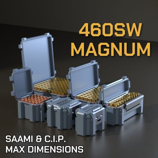 SBOX AMMO BOX 460 S&W Magnum AMMUNITION STORAGE 10/20/25/50/100 ROUNDS CRATE ORGANIZER 460SW