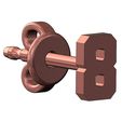 8-number-varsity-Stud-earring-11.jpg 8 восемь номер varsity шрифт серьга-шпилька 3D печать модель 3D печать модель
