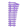 Abzweigung rechts Bahmschwellen mittelteil für Saturndrucker.stl Code 125 0-0e, Gauge 0-0n30, 1/45 Three-Rail Track, Gauge0 Gauge0e
