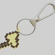 with_key.png Minecraft axe for your keycahin in pixel style