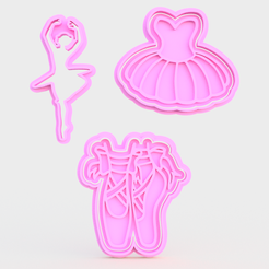 Screenshot_2.png 3D file Ballet cookie cutter set of 3・3D printing idea to download
