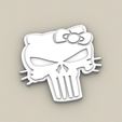 HELLO-KITTY-PUNISHER-KITTY_2-NoColor.jpg Топпер для бейджей с катушкой Flat Back HELLO KITTY - PUNISHER KITTY - Топпер для захвата телефона - 3MF