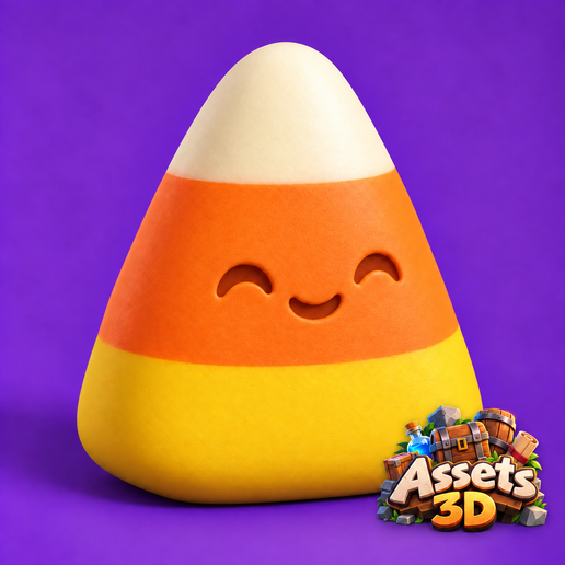 Candy Corn — Support-Free Chibi Halloween Collectible STL