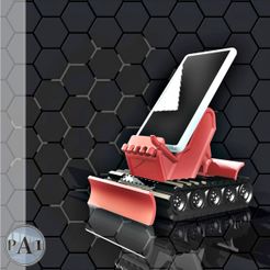 FINAL003.jpg Print-in-place Bulldozer cell phone stand!