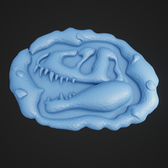 TRex-Head_1.png Fichier STL Cartoon TRex Head Fossil (tête de fossile)・Design pour imprimante 3D à télécharger