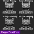 Busya Waking Busya Sleeping ta tant Kuzya Waking Kuzya Sleeping AS) CS) CE Happy Flexi Pets Kuzya the flexible toy cat