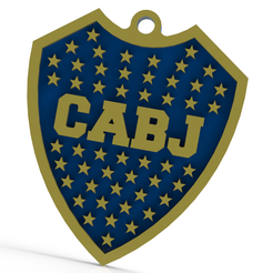 Sin título.png Free STL file Key ring of Boca Juniors・3D printing idea to download