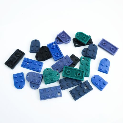 Lego heart and bricks pendant 3D model