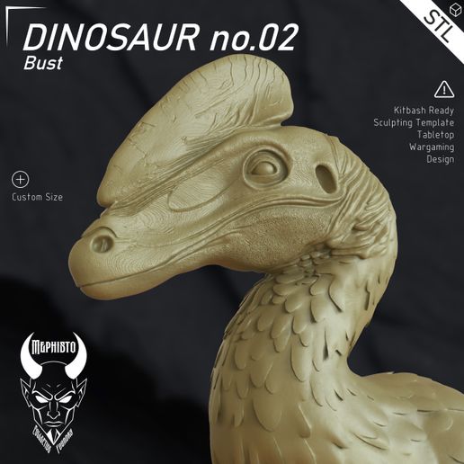 MCF-16.jpg Миниатюра бюста динозавра №2 - MCF