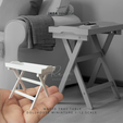 D TpRiARYS eASEge re MINIATURE 1:12 SCALE Table, Miniature IKEA-INSPIRED MARYD Tray table for 1:12 Dollhouse