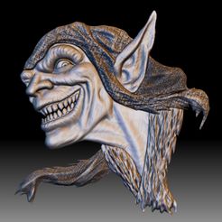 s2.jpg Free 3D file Goblin low relief for CNC router or 3D printer・3D print design to download, voronzov