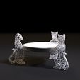 10004.jpg Cats with a plate Decorative stand