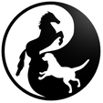 Näyttökuva-2022-01-06-182544.png Fichier STL Décoration murale chien et cheval Ying et Yang・Modèle pour imprimante 3D à télécharger