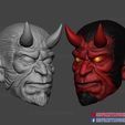 hellboy_mask_cosplay_3dprint_010.jpg Hellboy Mask Cosplay Halloween Full Face Helmet 3D print model