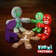 Flexi Gingerbread man 06.jpg STL-Datei Flexi Print-in-Place Lebkuchenmann Ornament・3D-druckbares Modell zum Herunterladen