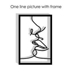 5.png One Line picture "Kissing Faces" with frame