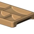 6-pocket-recta-tray-03.jpg Rectangular 6 pockets serving tray relief 3D print model