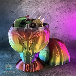 p1.jpg Fichier STL Alien Head Secret Storage・Modèle à télécharger et à imprimer en 3D