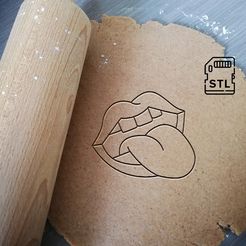 Tongue kiss_etsy.jpg STL file Tongue Kiss Cookie Cutter・3D printable model to download