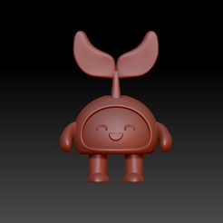 fgf.jpg STL file cute leaf mascot model・3D printing model to download
