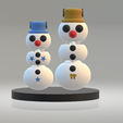 1.png Famille fantaisiste de bonhommes de neige - Modèle imprimable en 3D